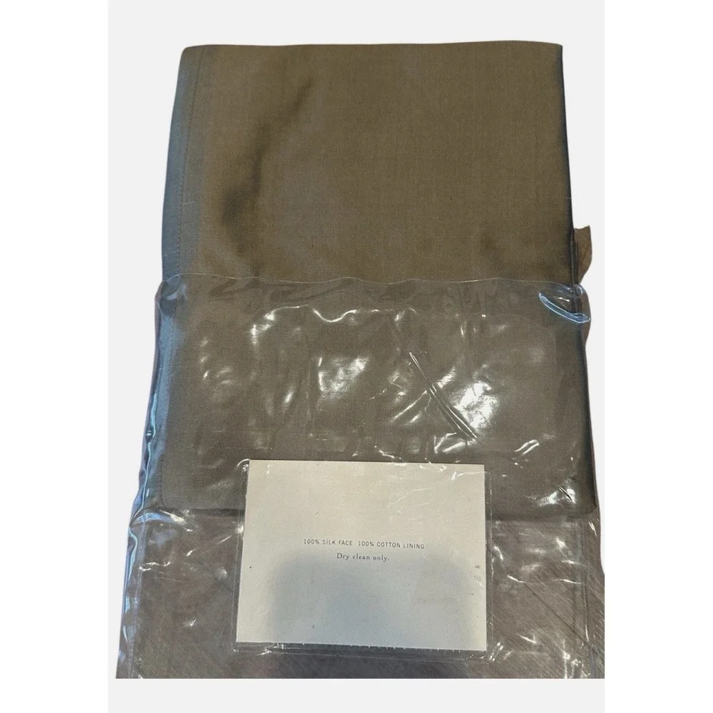Pottery Barn Silk Dupioni Drape Panel 50x108 Olive Green Silk Pole Pocket New